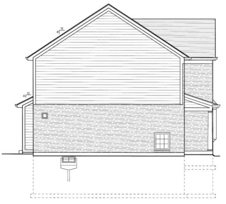 Left Elevation for House Plan #532330