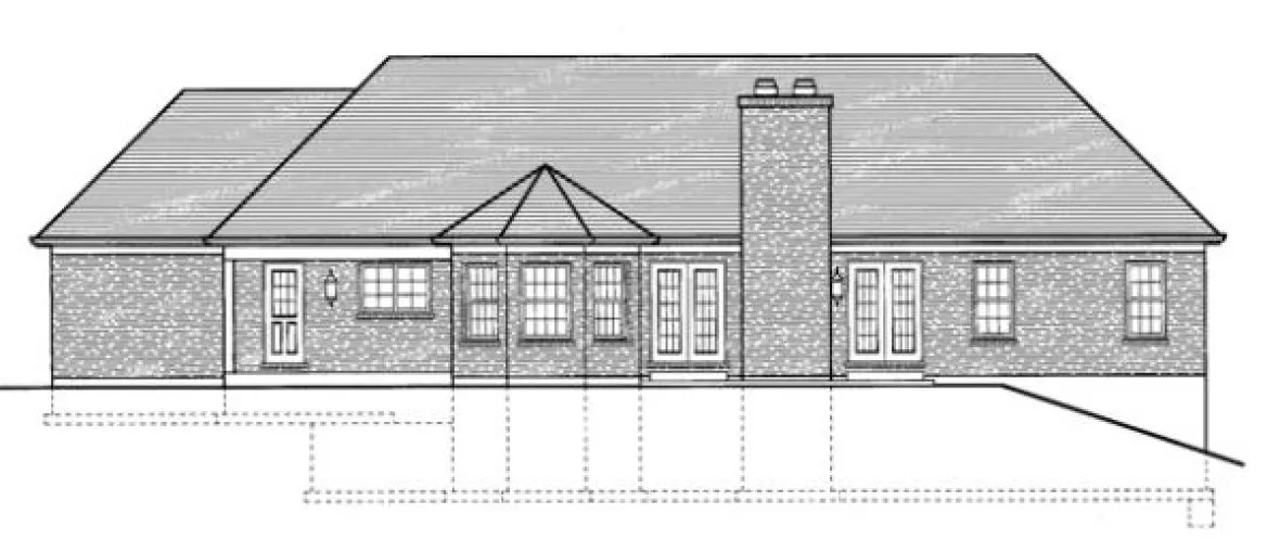 Rear Elevation for House Plan #531720