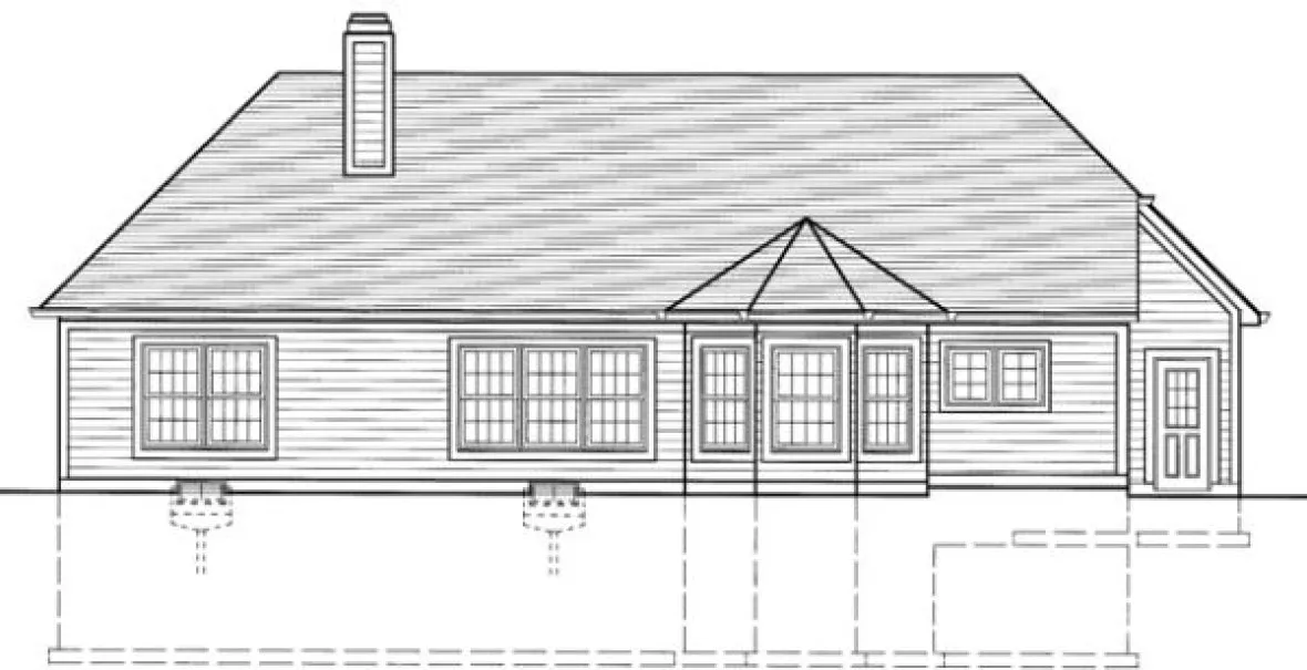Rear Elevation for House Plan #532530