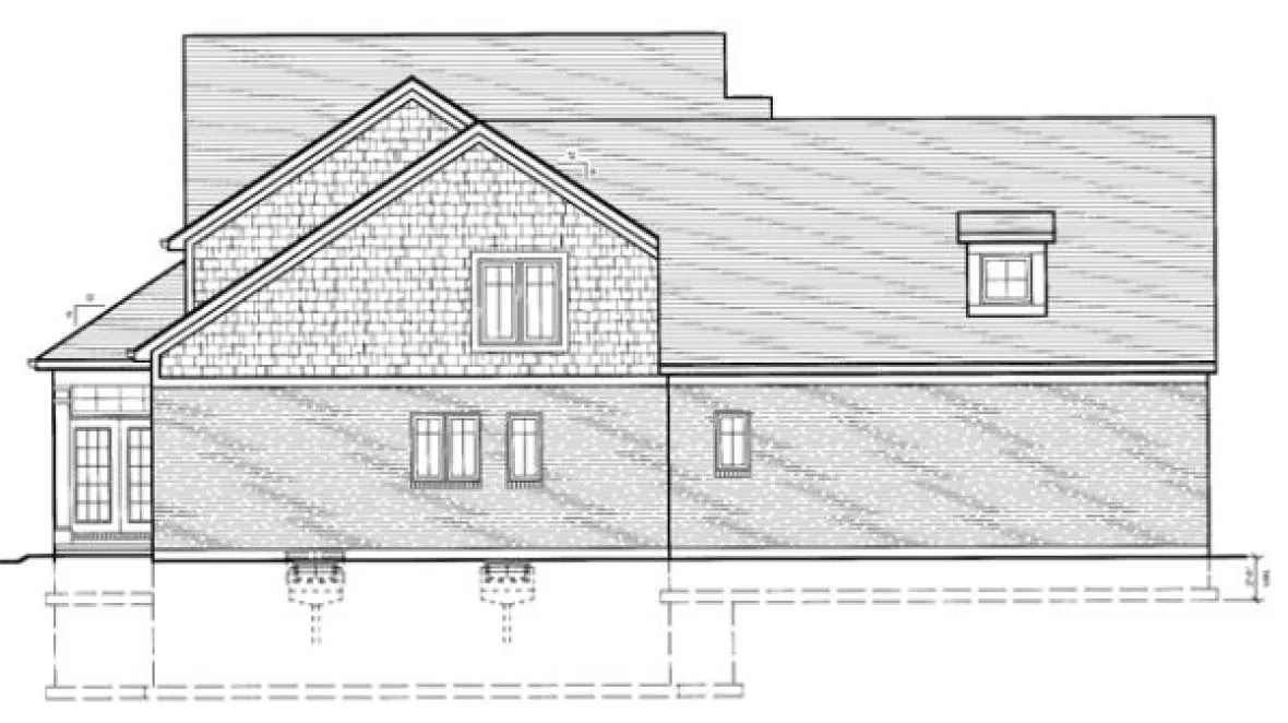 Left Elevation for House Plan #532430