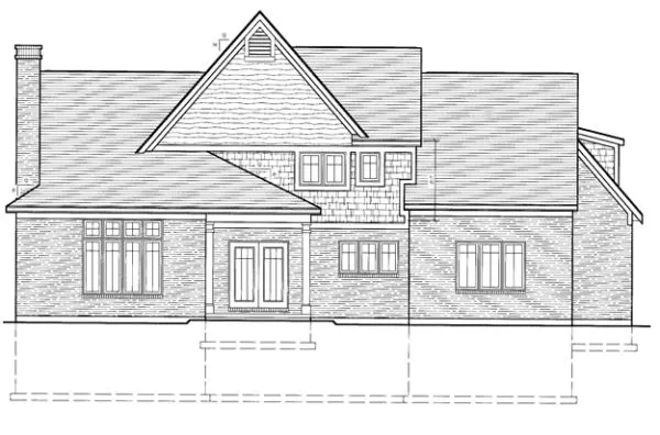 Rear Elevation for House Plan #532430