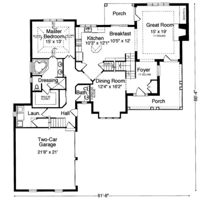 Main Floor Plan for House Plan #532430