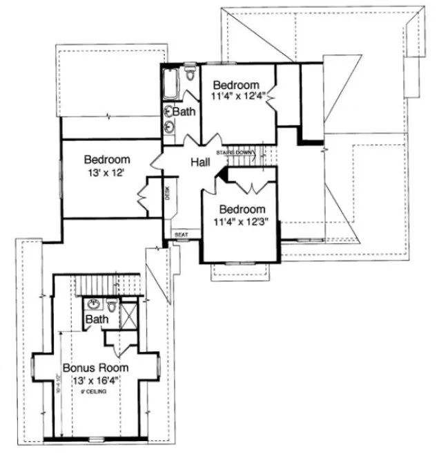 Second Floor Plan for House Plan #532430