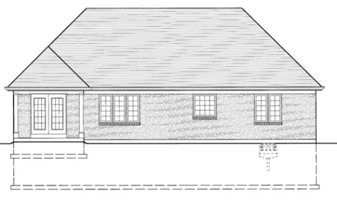 Rear Elevation for House Plan #533530