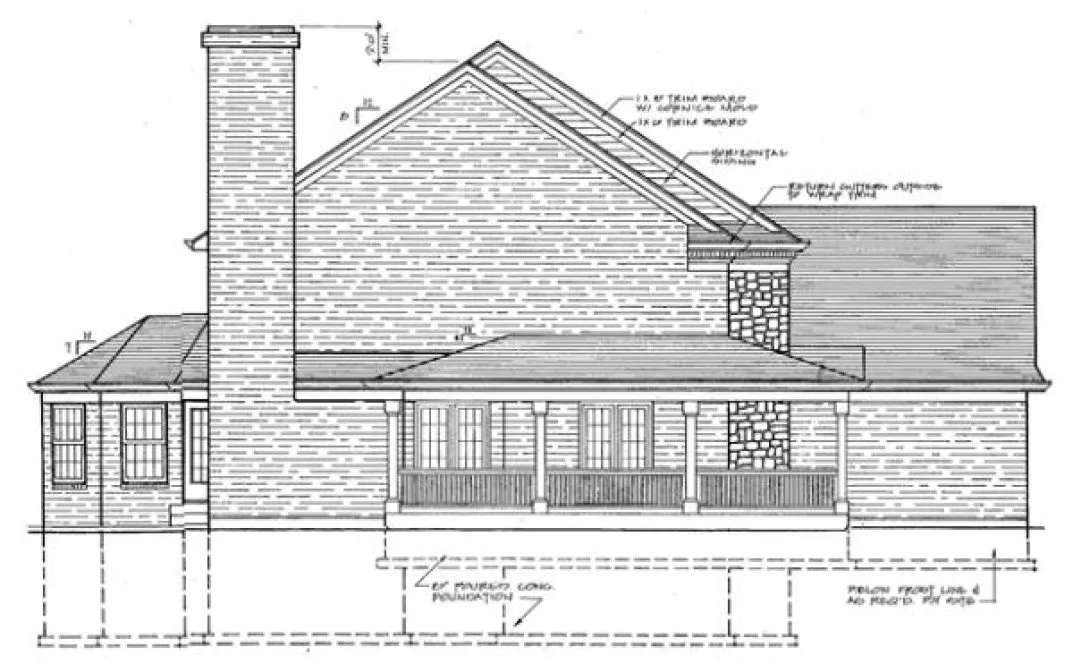 Left Elevation for House Plan #537130