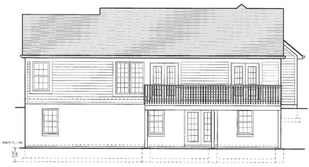 Rear Elevation for House Plan #537140