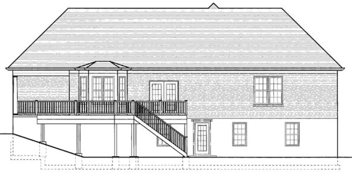 Rear Elevation for House Plan #539930