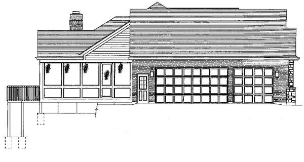 Left Elevation for House Plan #539340