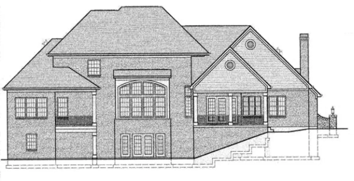 Rear Elevation for House Plan #539620