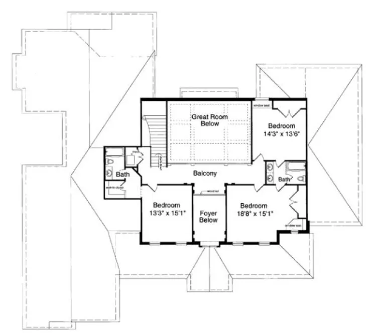 Second Floor Plan for House Plan #539620