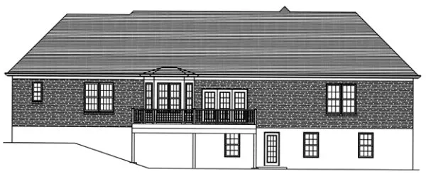 Rear Elevation for House Plan #538440
