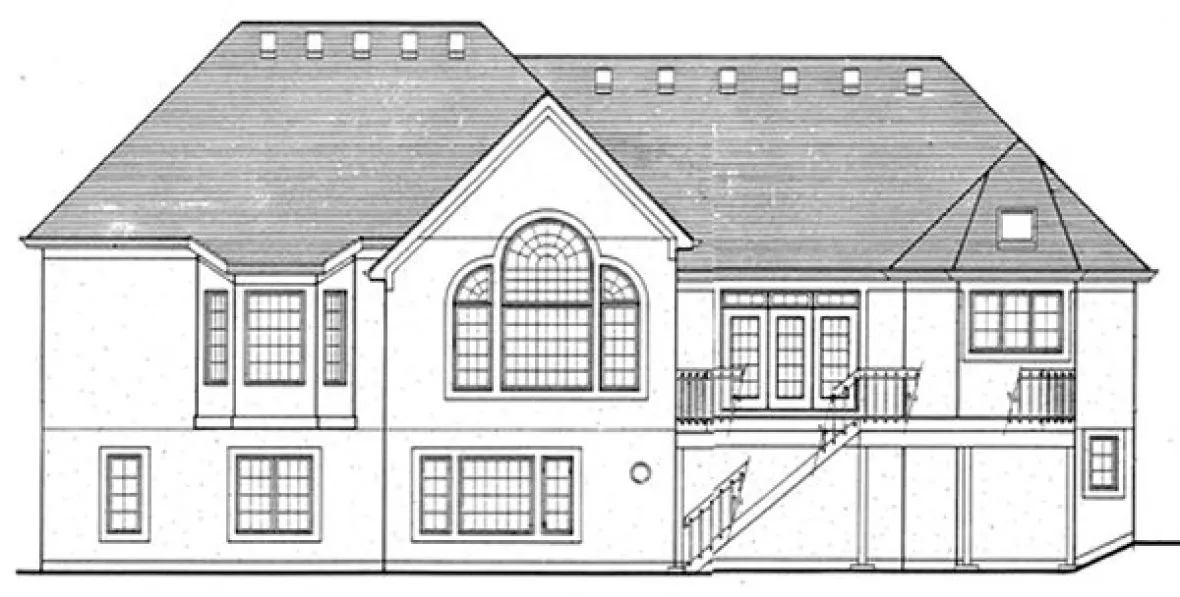 Rear Elevation for House Plan #537510