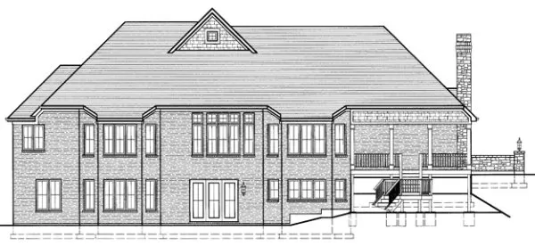 Rear Elevation for House Plan #536630