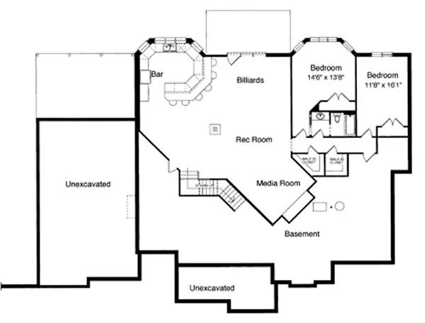 Basement Plan for House Plan #536630