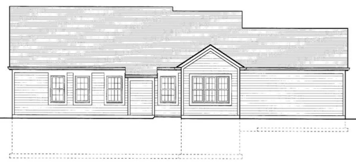 Rear Elevation for House Plan #533140