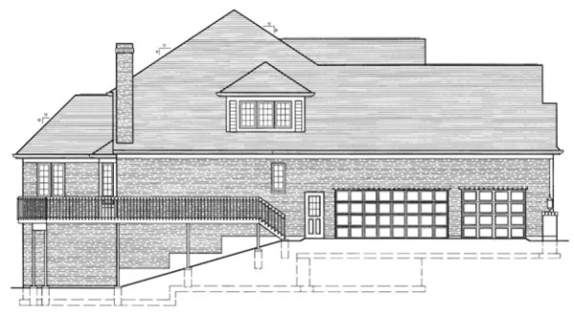 Left Elevation for House Plan #538220