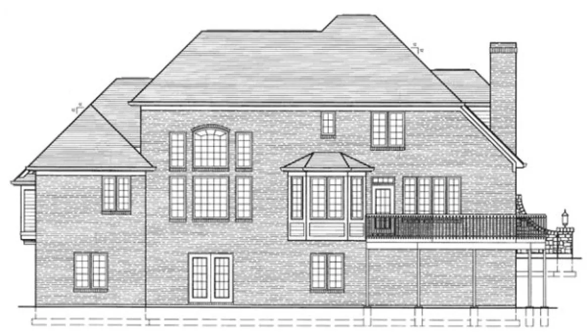 Rear Elevation for House Plan #538220