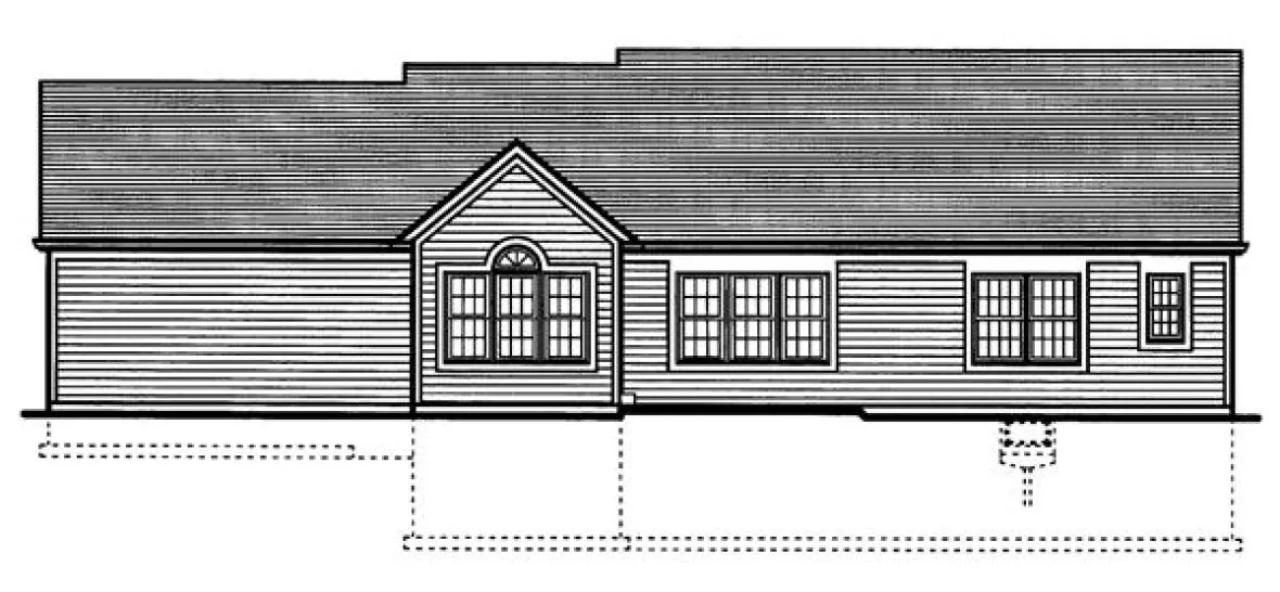 Rear Elevation for House Plan #535340
