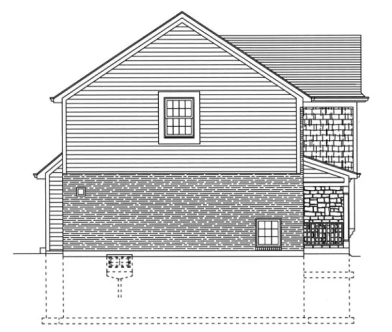 Left Elevation for House Plan #532340