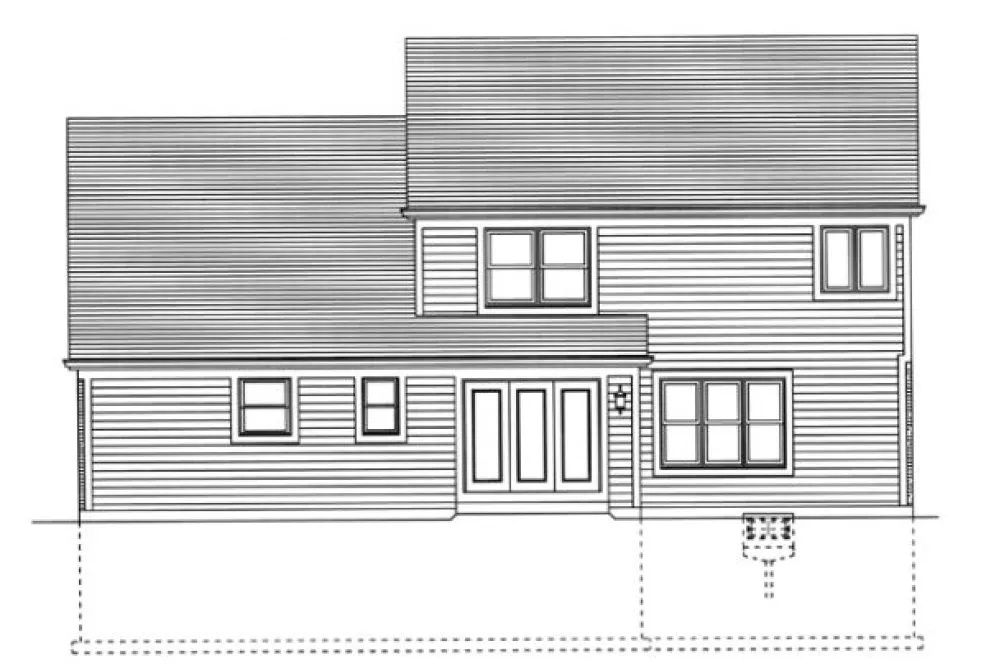 Rear Elevation for House Plan #532340