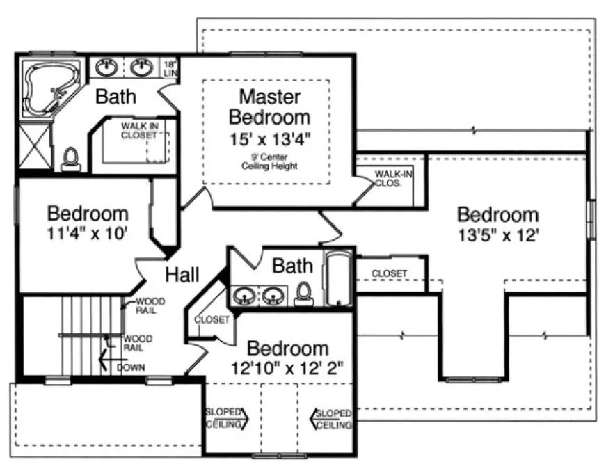 Second Floor Plan for House Plan #532340