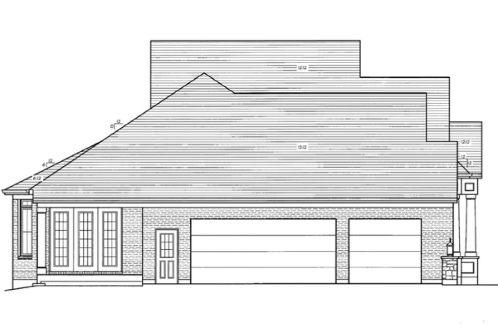 Left Elevation for House Plan #536250