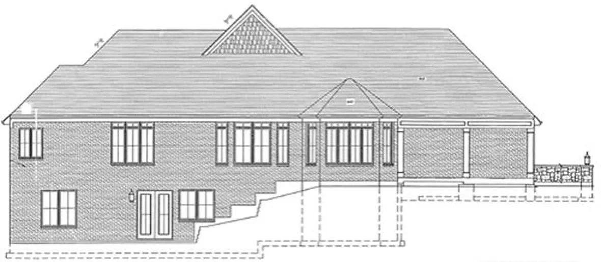 Rear Elevation for House Plan #536250