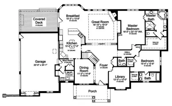 Main Floor Plan for House Plan #536250