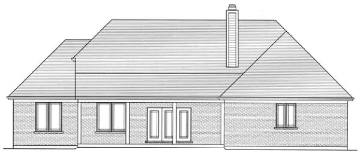 Rear Elevation for House Plan #533050