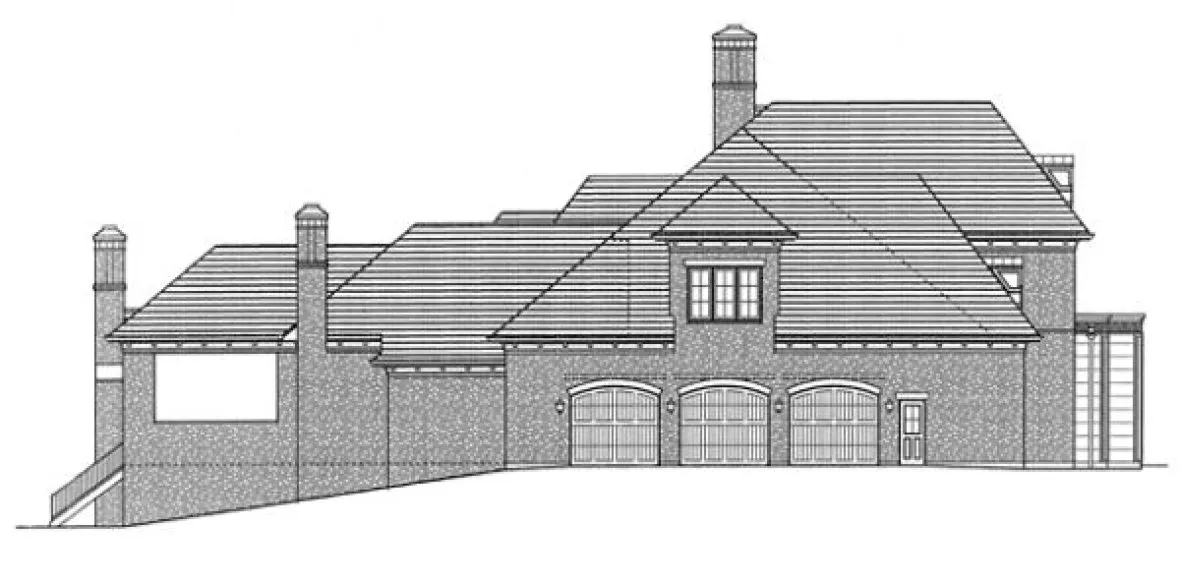 Left Elevation for House Plan #534640