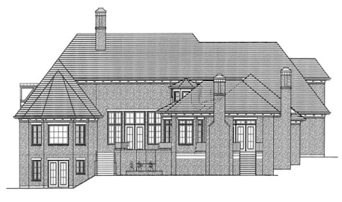 Rear Elevation for House Plan #534640