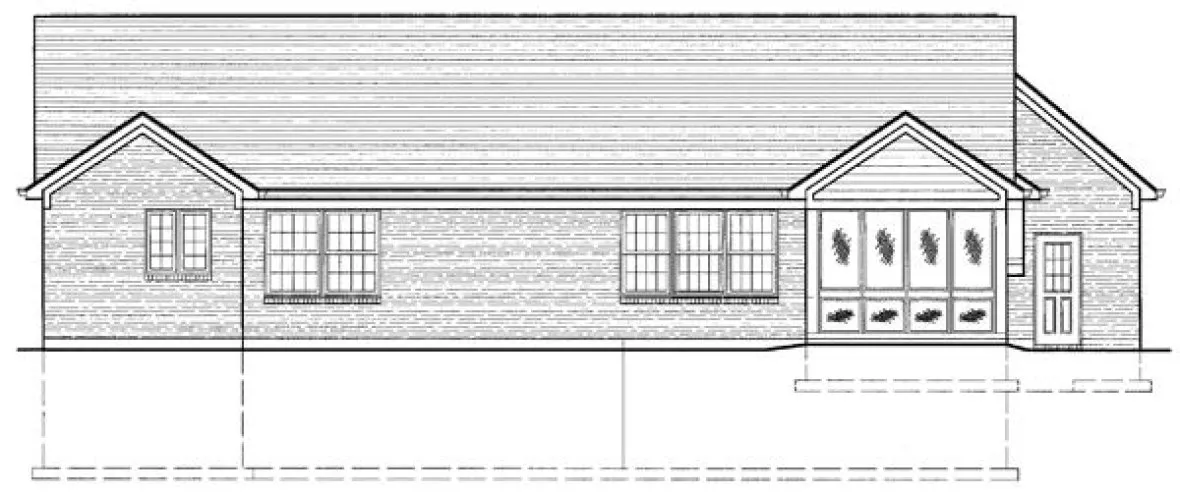 Rear Elevation for House Plan #538930