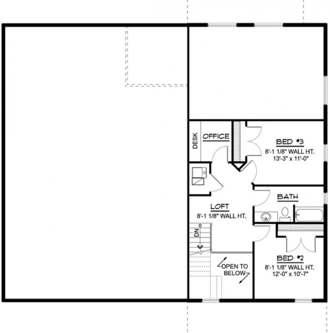 Second Floor Plan for House Plan #757091