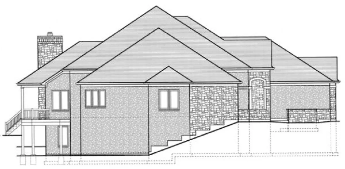 Left Elevation for House Plan #532830