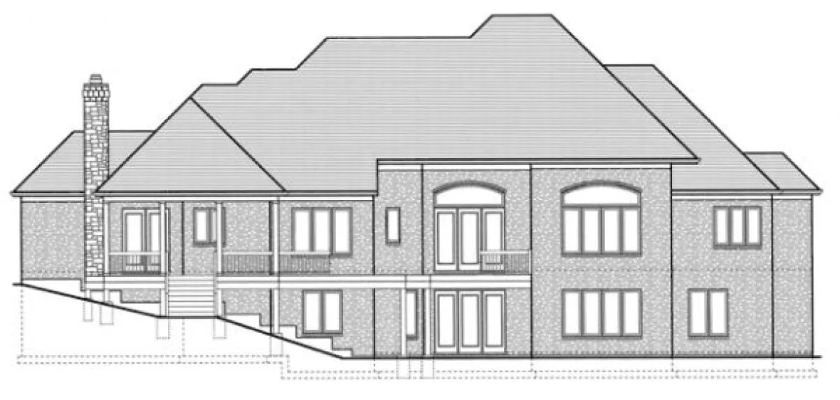 Rear Elevation for House Plan #532830