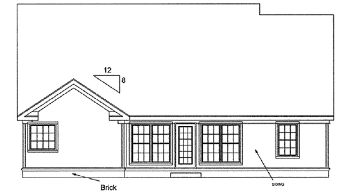 Rear Elevation for House Plan #242403