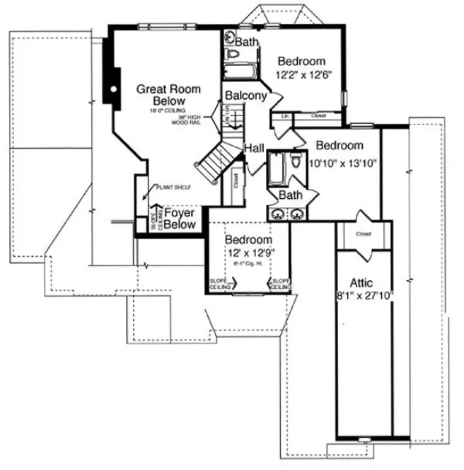 Second Floor Plan for House Plan #533450