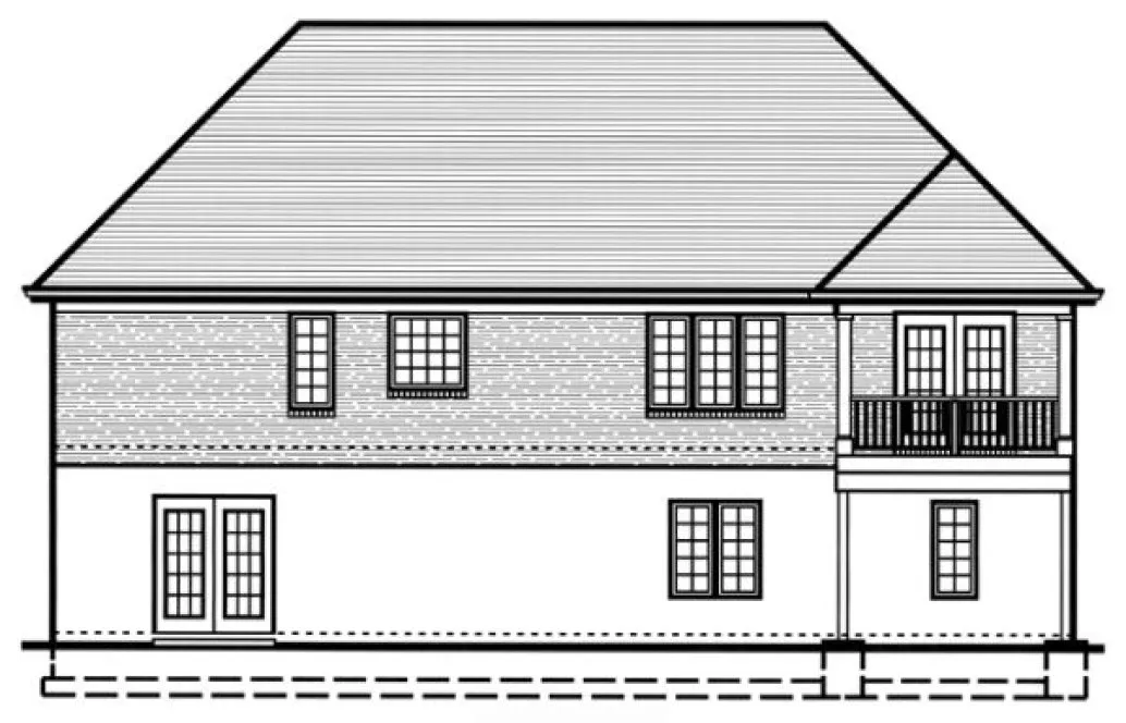 Rear Elevation for House Plan #533840