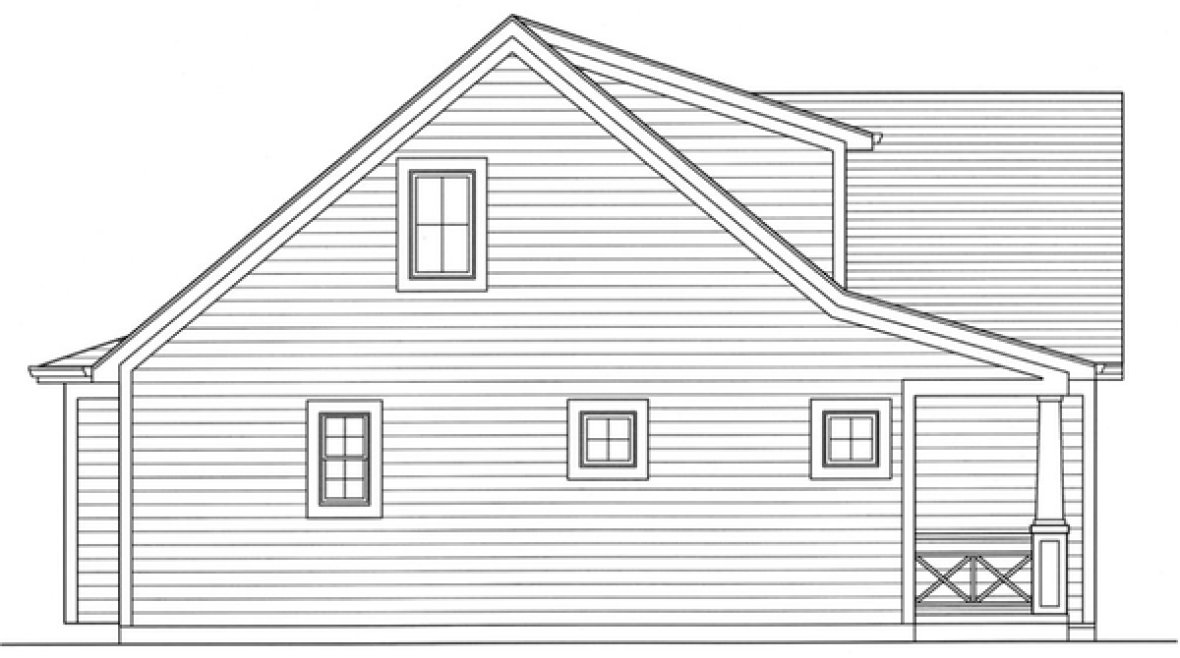 Left Elevation for House Plan #534661