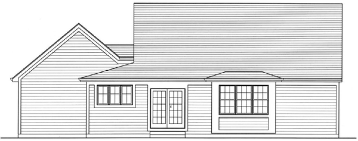 Rear Elevation for House Plan #534661
