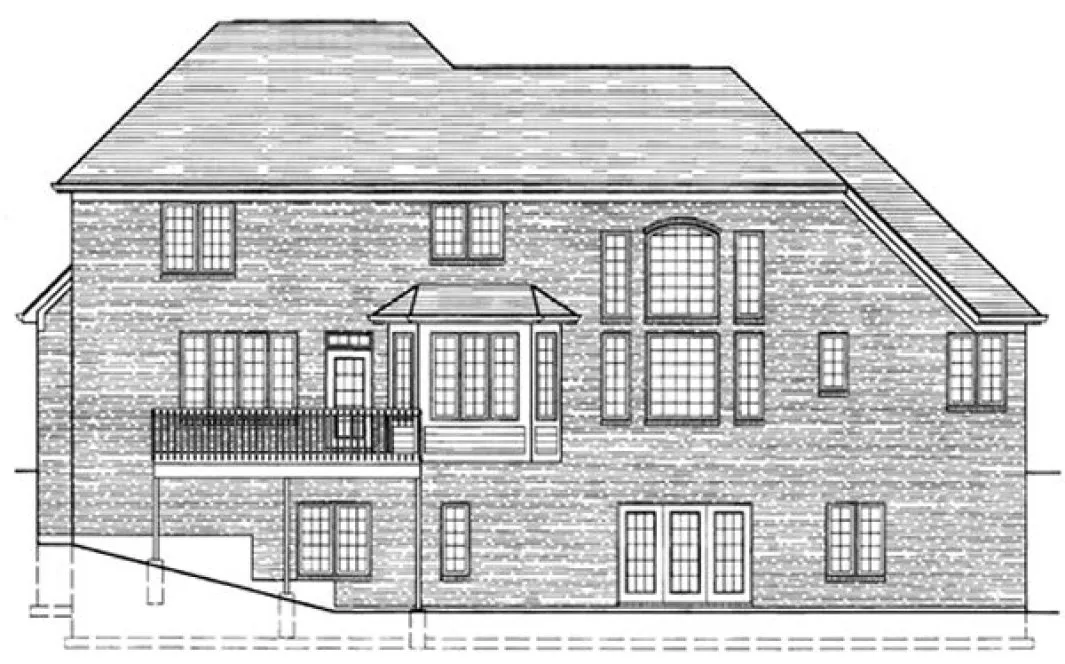 Rear Elevation for House Plan #532420