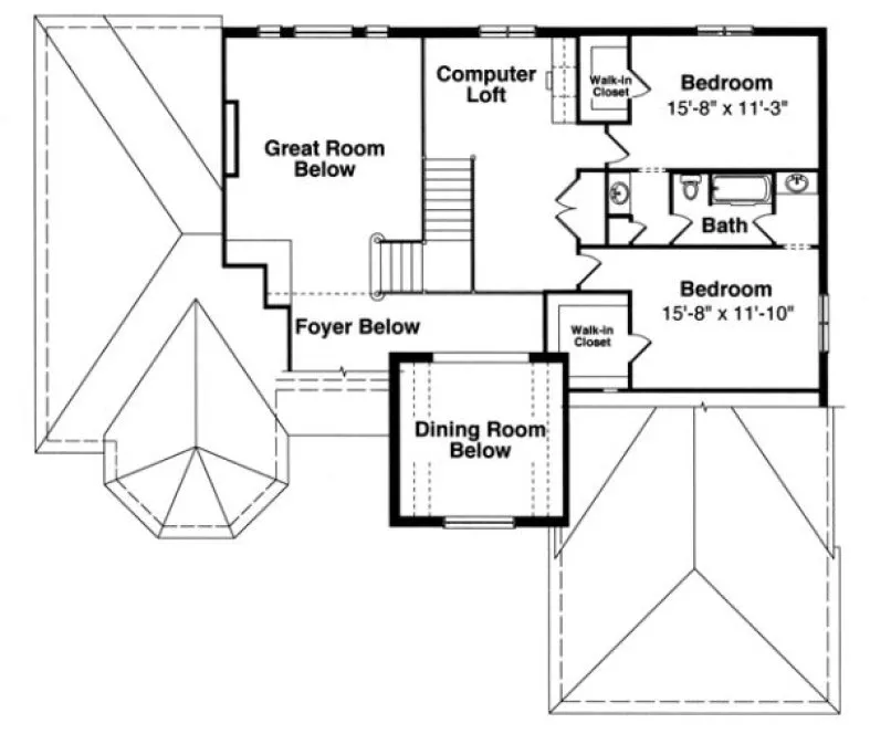 Second Floor Plan for House Plan #532420