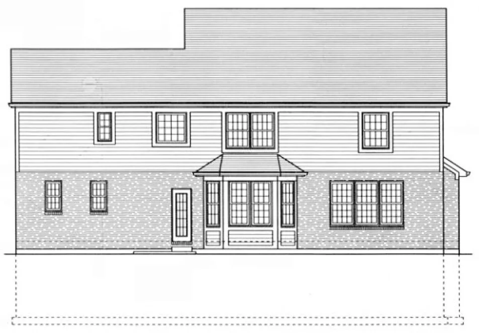 Rear Elevation for House Plan #531140