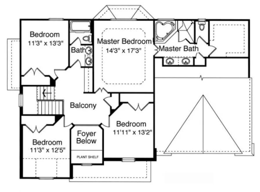 Second Floor Plan for House Plan #531140