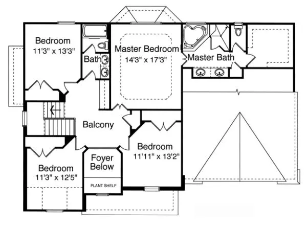 Second Floor Plan for House Plan #531140