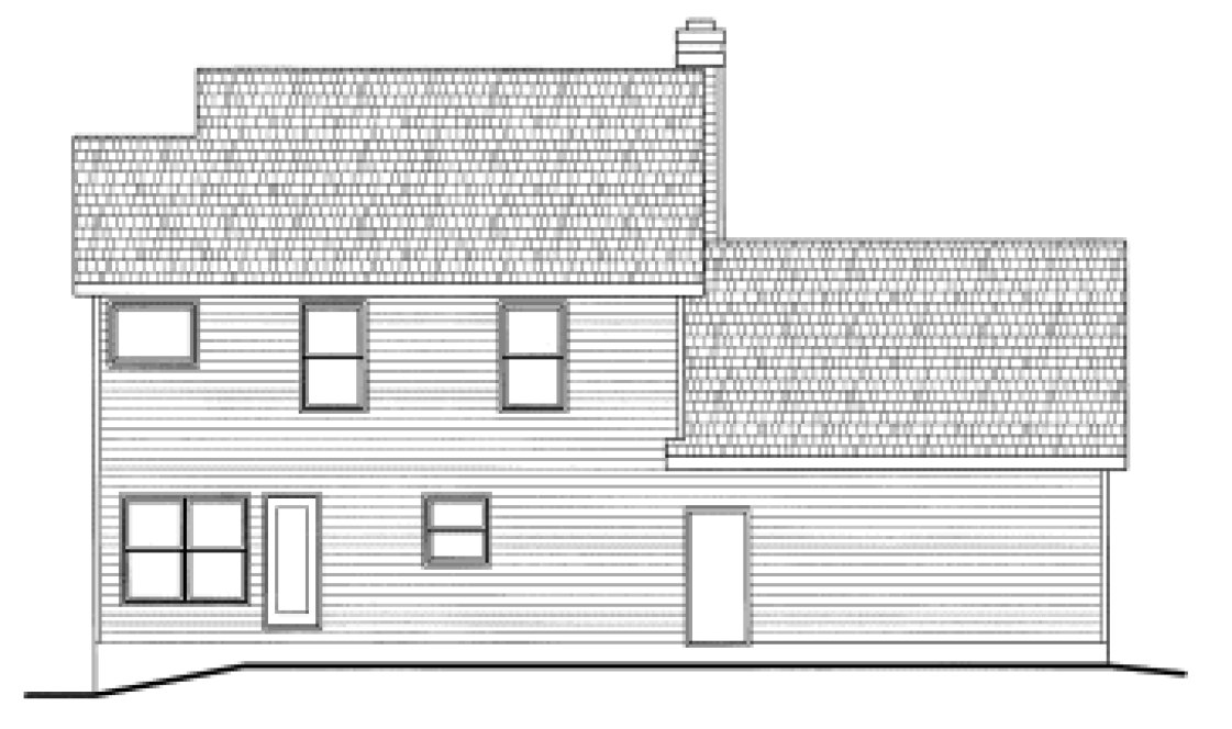 Rear Elevation for House Plan #155076