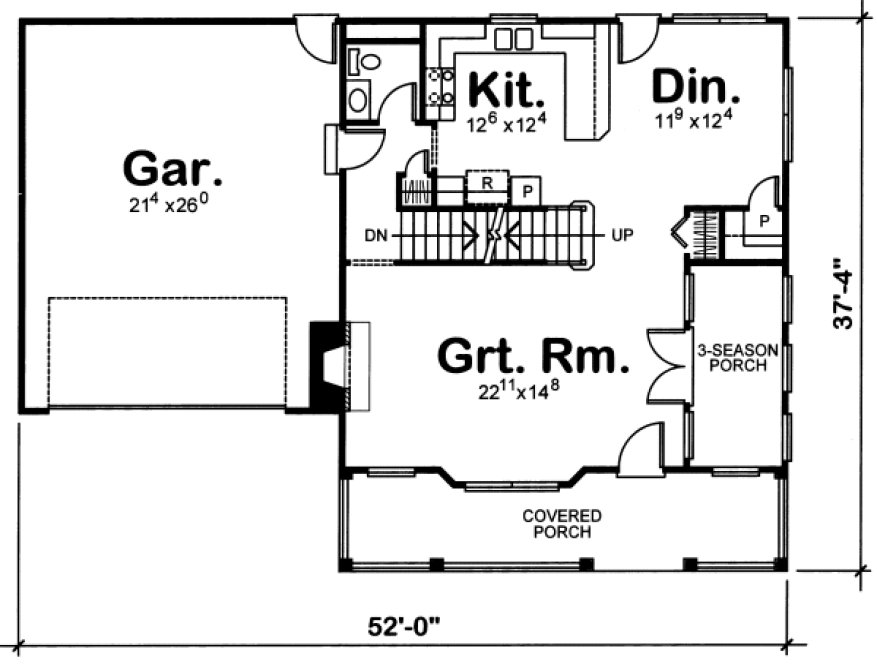 Main Floor Plan for House Plan #155076