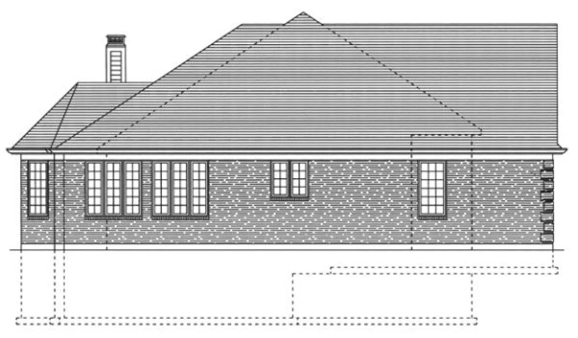 Left Elevation for House Plan #535520