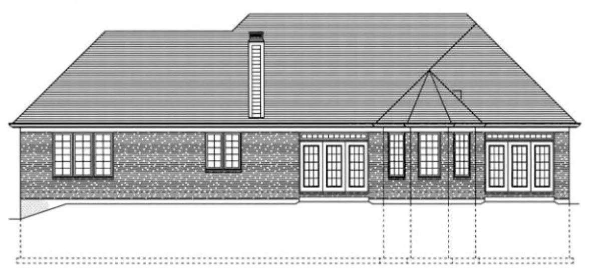 Rear Elevation for House Plan #535520
