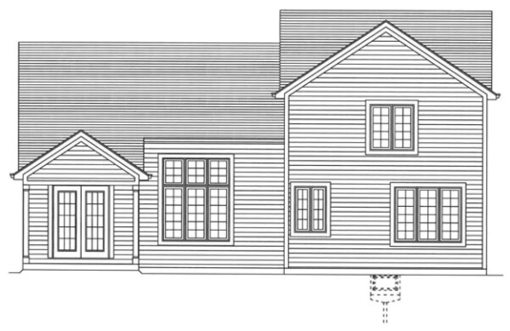 Rear Elevation for House Plan #536340